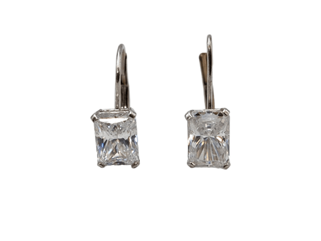 14K WHITE GOLD EARRINGS WITH CUBIC ZIRCONIA STONES - Idaho Pawn & Gold