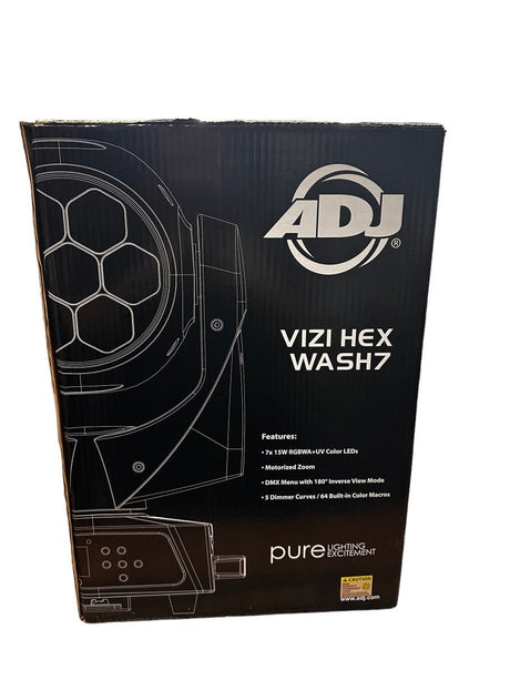 ADJ VIZI HEX WASH 7 7X15W RGBWA+UV LED MOVING HEAD WASH WITH ZOOM (BRAND NEW) - Idaho Pawn & Gold