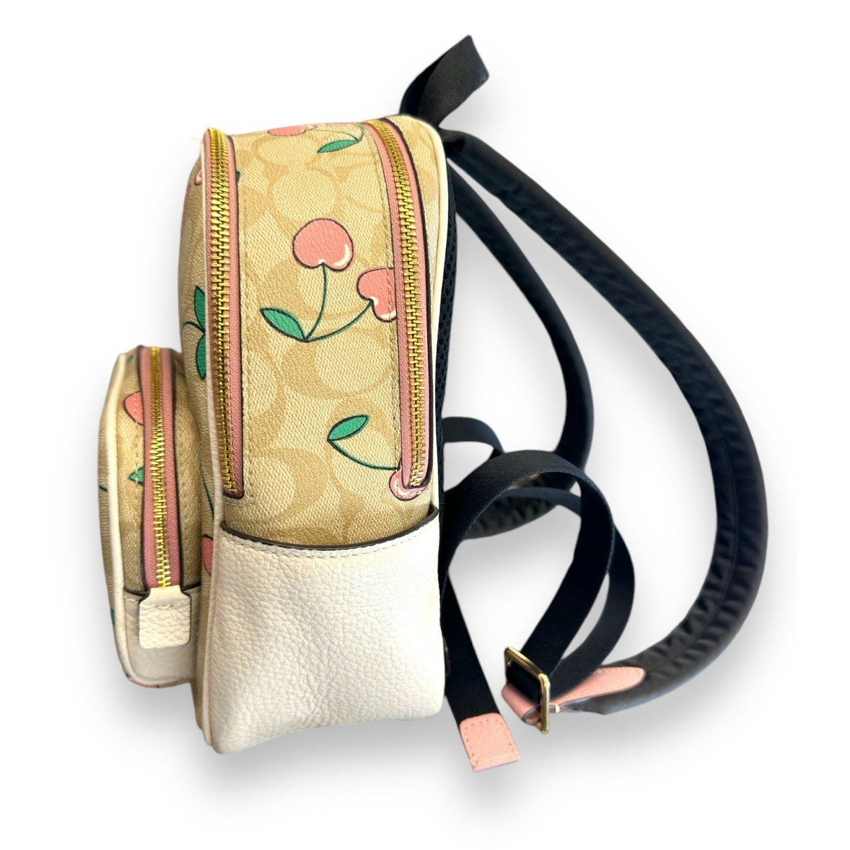 Coach CF424 Mini Court Backpack In Signature Canvas With Heart Cherry Print - Idaho Pawn & Gold