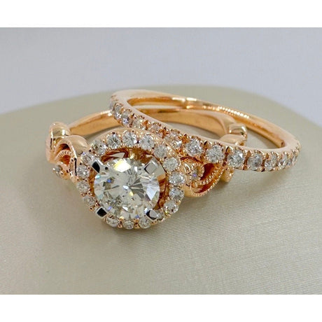 Gold Ring - 14k - Rose - 2 PC WEDDING SET - Idaho Pawn & Gold