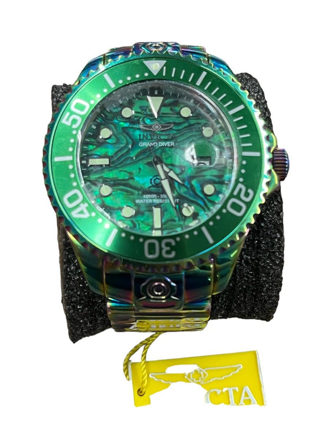 INVICTA 26333 Grand Diver 54mm Auto Abalone Green Dial Iridescent BracELET WATCH - Idaho Pawn & Gold