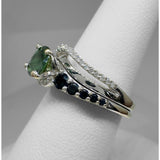 LADY'S GOLD RING 14K WG GREEN STONE RING 5.90G - Idaho Pawn & Gold